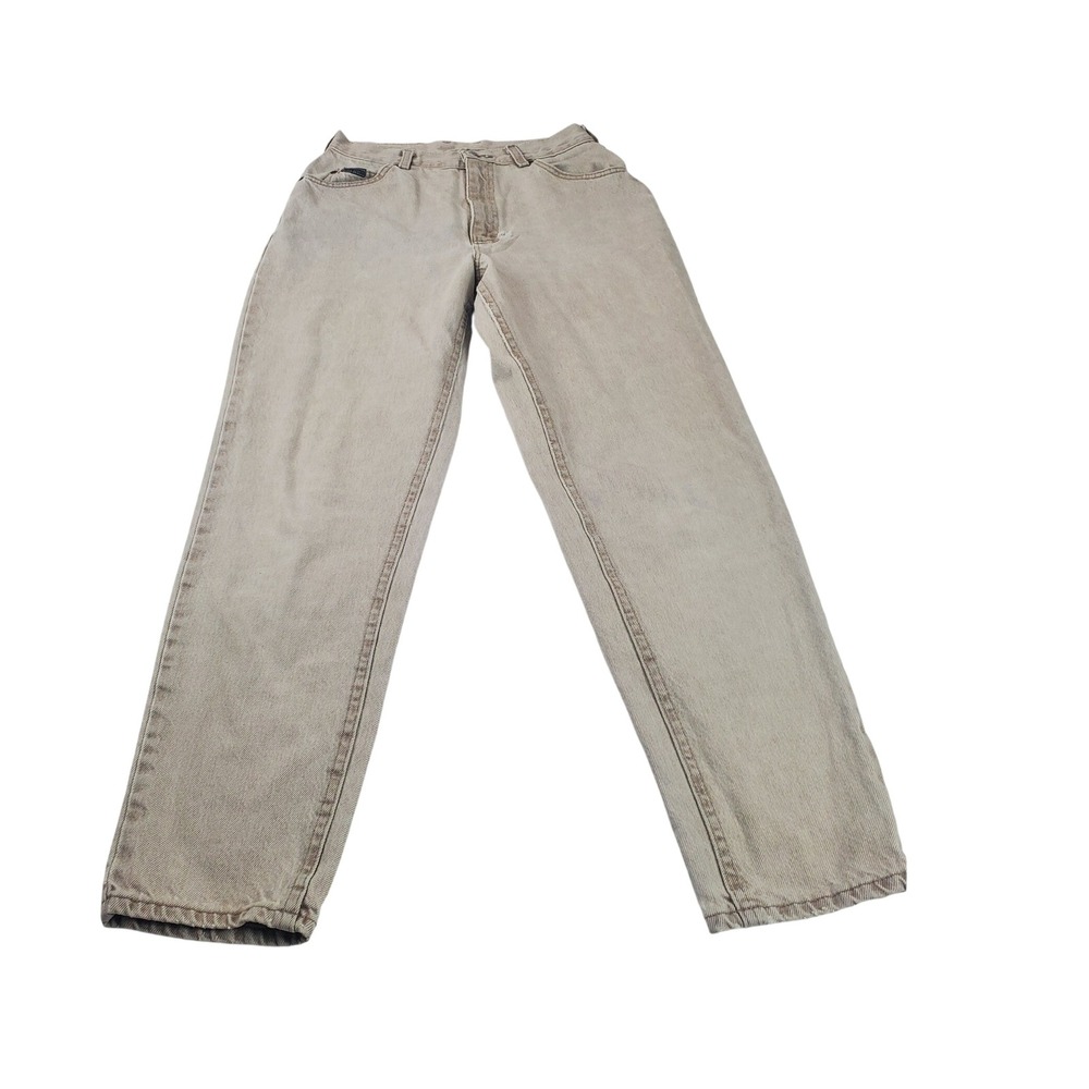 Vintage Lee Riveted Tan Denim Jeans Straight Leg Khaki Sand 29x28 90s Men Women